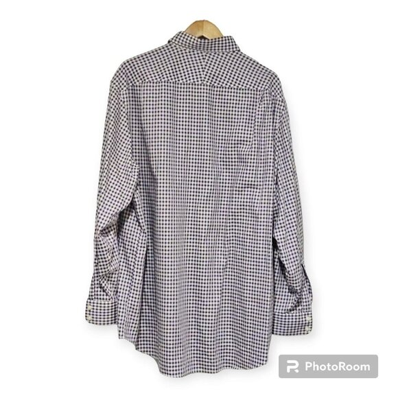 Charles Tyrwhitt Purple And White Gingham Button Down Non Iron Collared Shirt... - Picture 2 of 5